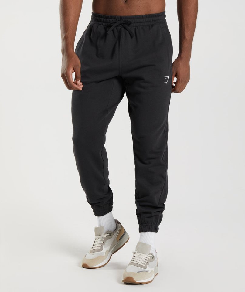 Men\'s Gymshark Essential Oversized Jogger Black | CA 3A071N